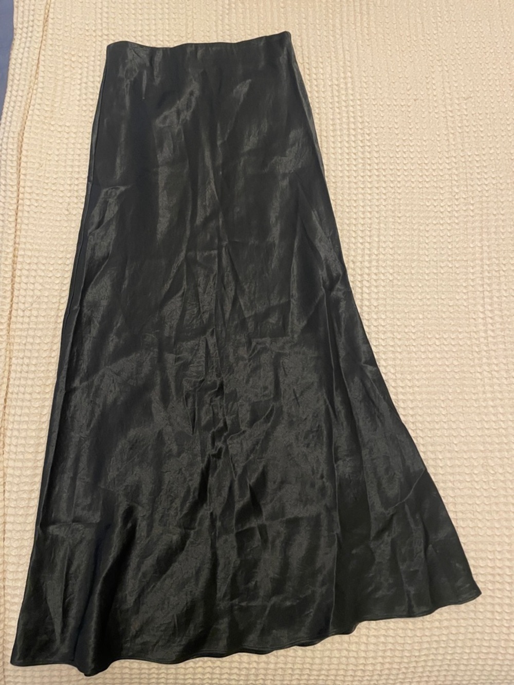 Babaton Black Satin Maxi Skirt